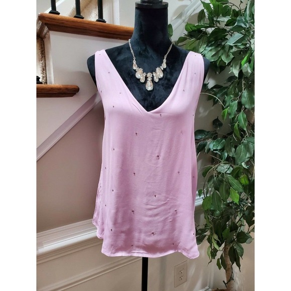 Massimo Dutti Women's Purple Solid Polyester Sleeveless V-Neck Blouse Size Small - Picture 9 of 9